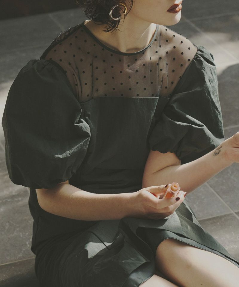 decollete dot dress | ANDRESD