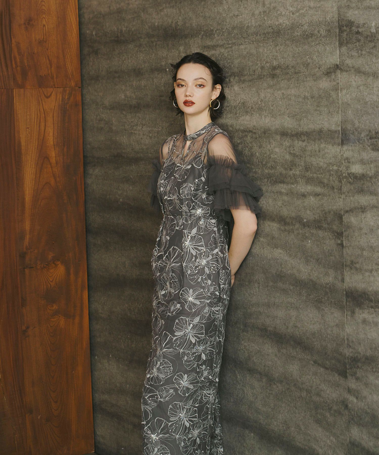 key neck embroidery dress | ANDRESD