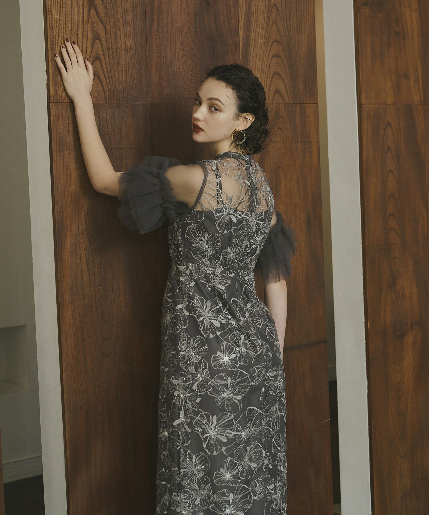 key neck embroidery dress | ANDRESD