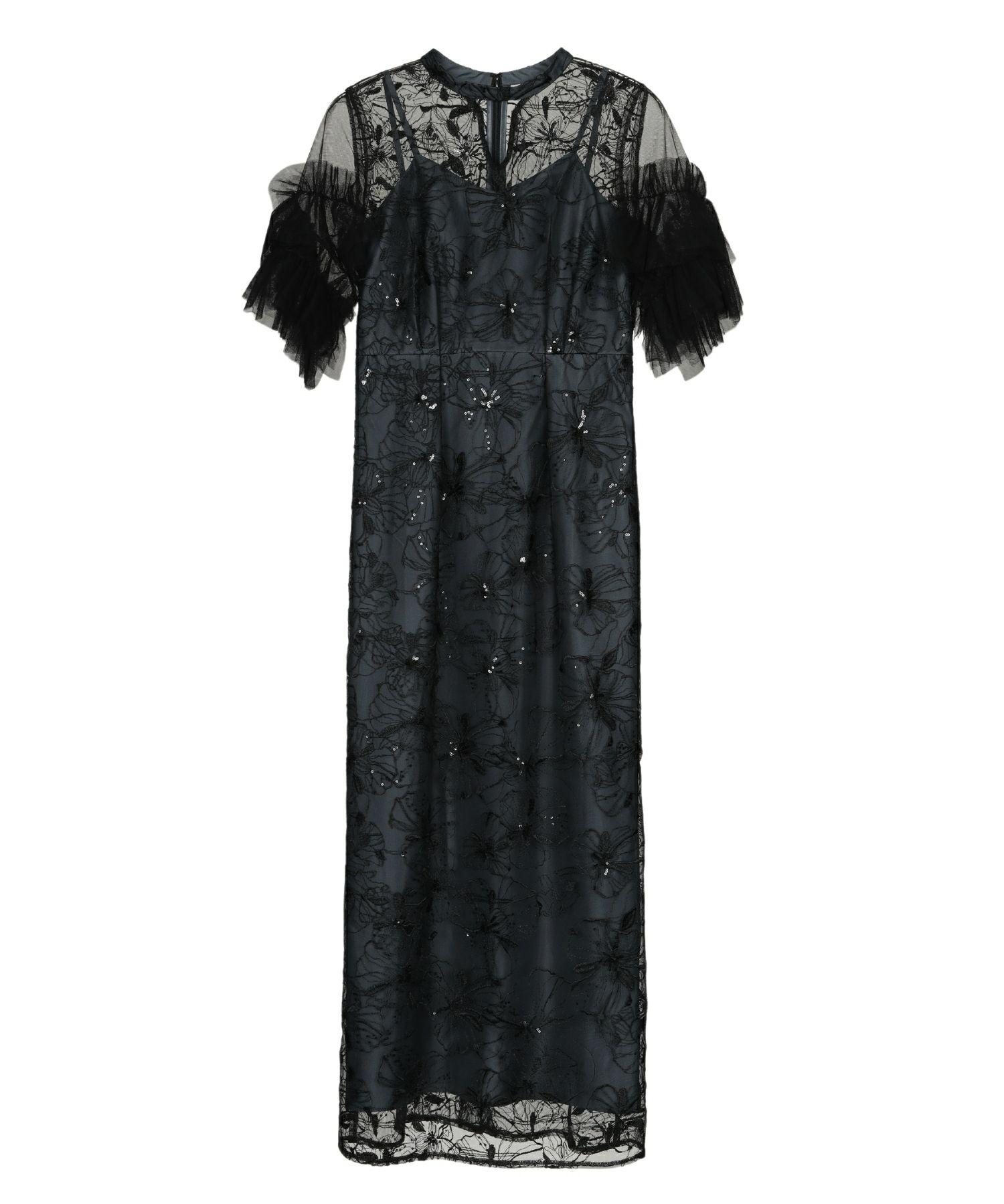 key neck embroidery dress | ANDRESD