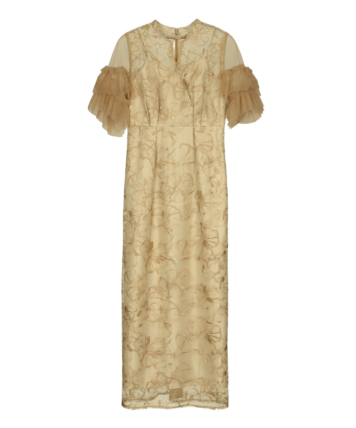key neck embroidery dress | ANDRESD 