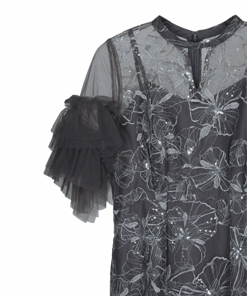 Mサイズ】key neck embroidery dress ANDRESD（アンドレスド）の