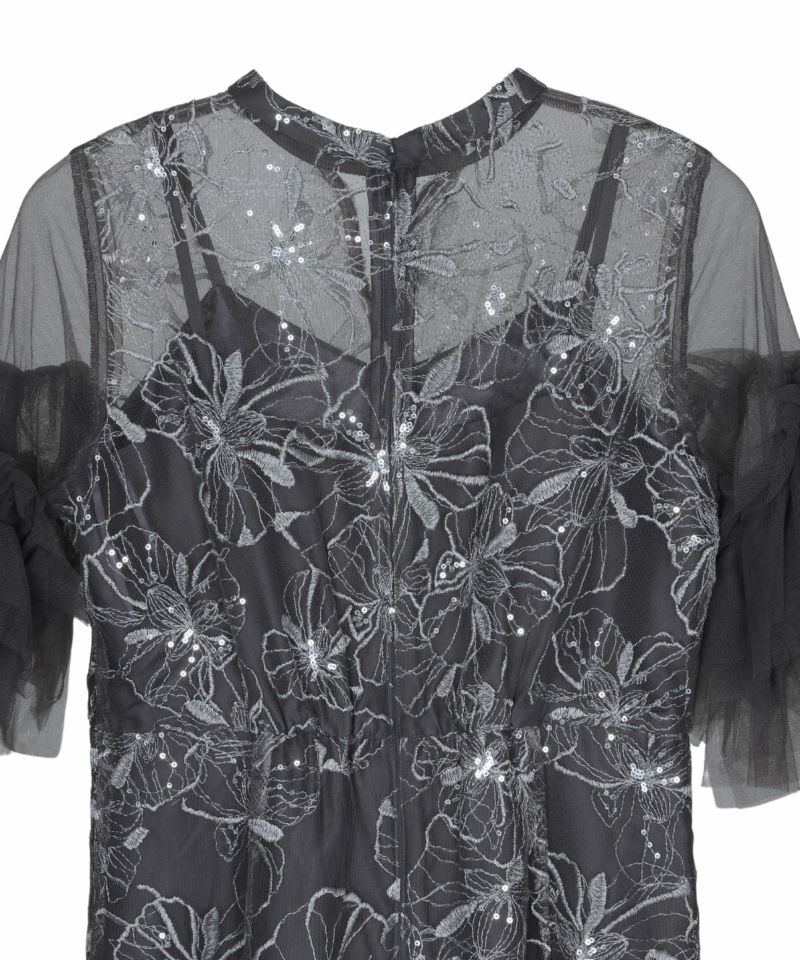 Mサイズ】key neck embroidery dress ANDRESD（アンドレスド）の