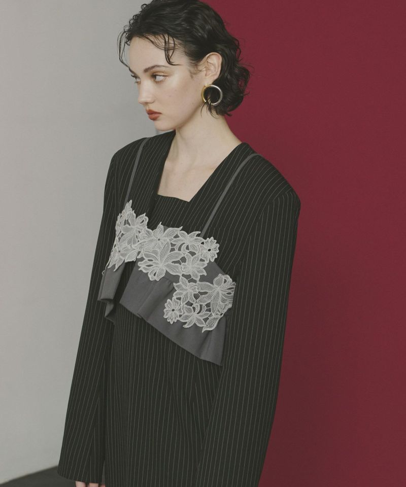 ANDRESD pinstripe tailored bustier dress | DRESS,DRESS