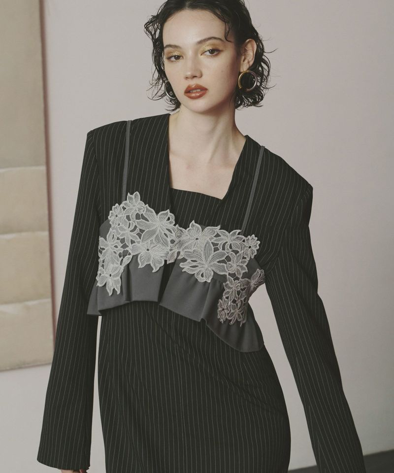 pinstripe tailored bustier dress | ANDRESD