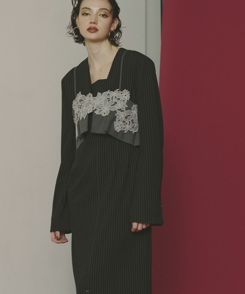 【ANDRESD】pinstripe tailored bustierdress pinstripe tailored bustier dress | ANDRESD