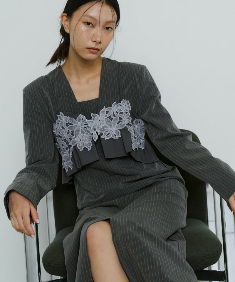 スーツ・フォーマル・ドレス ANDRESD pinstripe tailored bustierdress pinstripe tailored bustier dress | ANDRESD