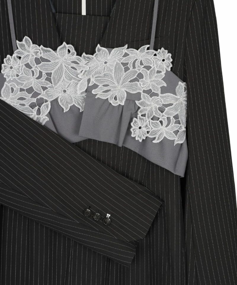 pinstripe tailored bustier dress | ANDRESD