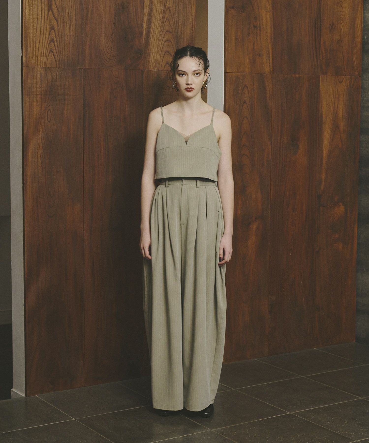 アンドレスド（ANDRESD）/【ANDRESD】pinstripe bustier wide pants dress pinstripe bustier wide pants dress | ANDRESD