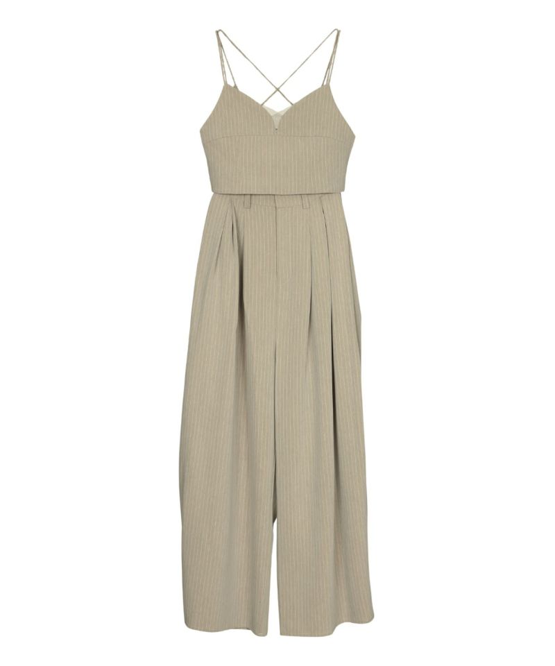 pinstripe bustier wide pants dress | ANDRESD