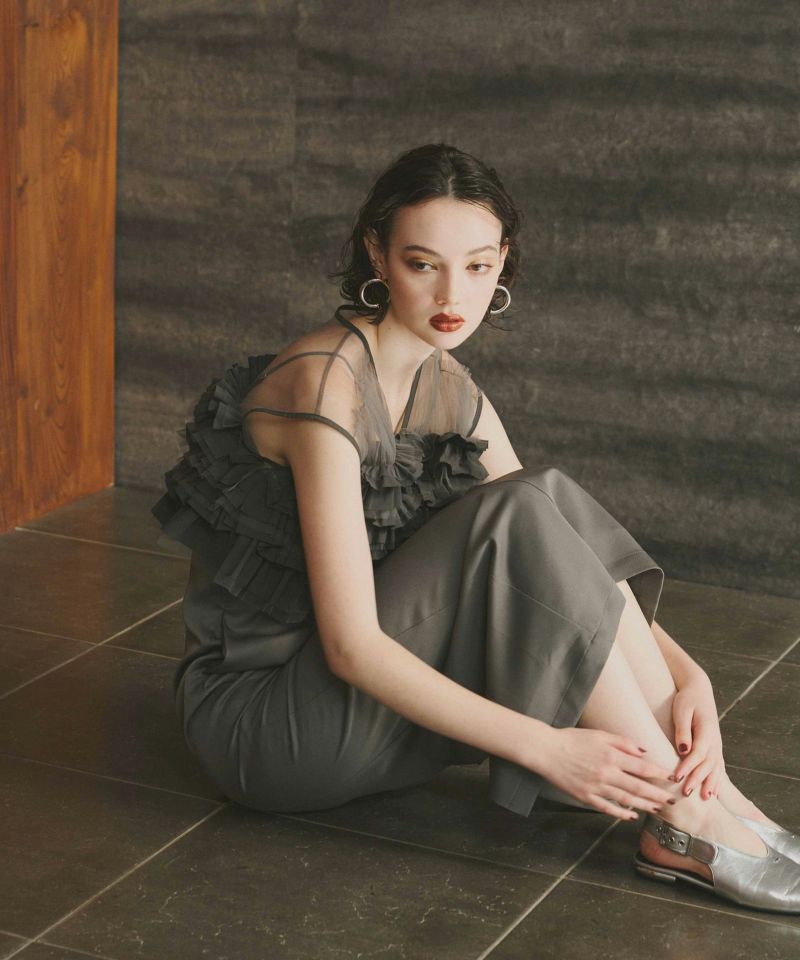 美品 ANDRESD taffeta tulle vest set dress taffeta tulle vest set dress | ANDRESD