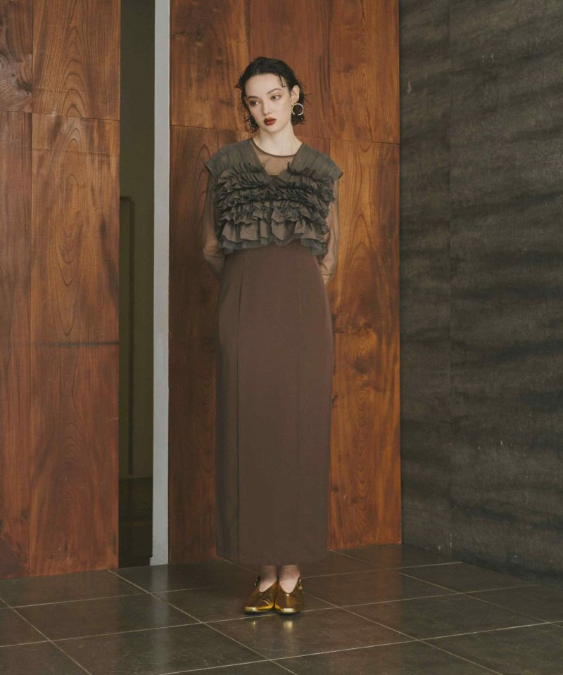 美品 ANDRESD taffeta tulle vest set dress taffeta tulle vest set dress | ANDRESD