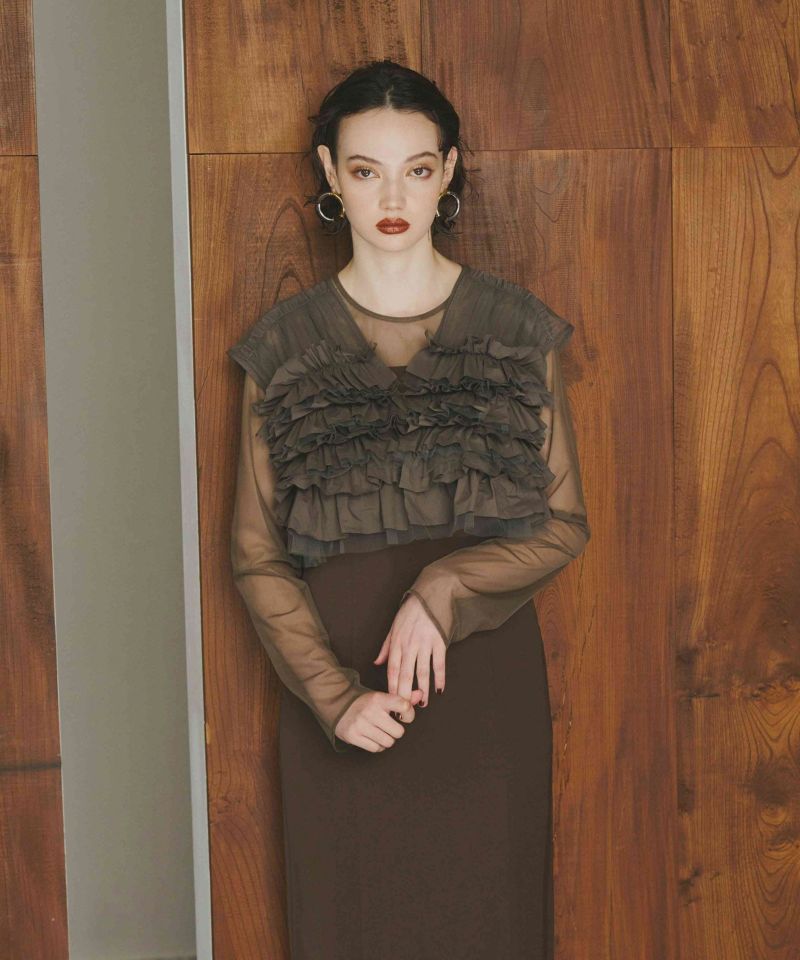 美品 ANDRESD taffeta tulle vest set dress taffeta tulle vest set dress | ANDRESD