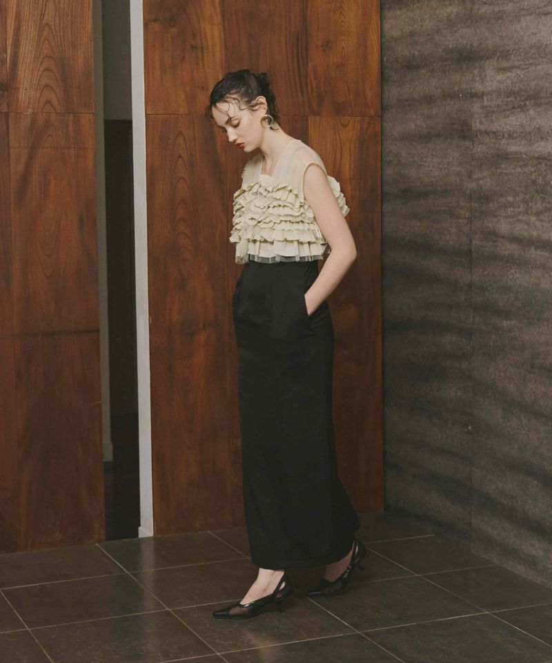 美品 ANDRESD taffeta tulle vest set dress taffeta tulle vest set dress | ANDRESD