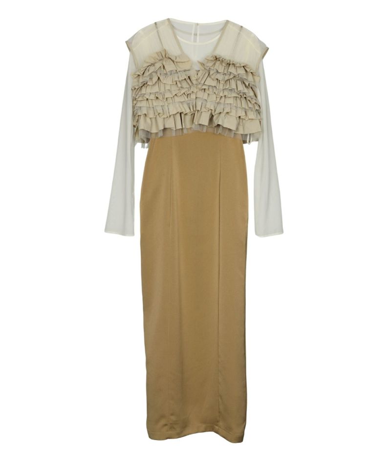 taffeta tulle vest set dress | ANDRESD