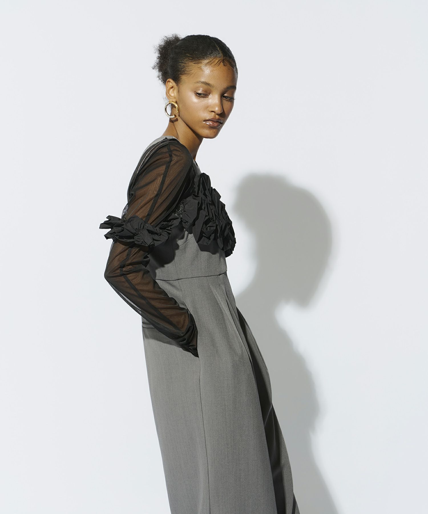 ruffled bustier pants dress | ANDRESD