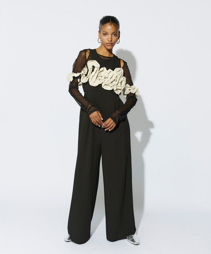 ruffled bustier pants dress ラッフルビスチェパンツドレス
