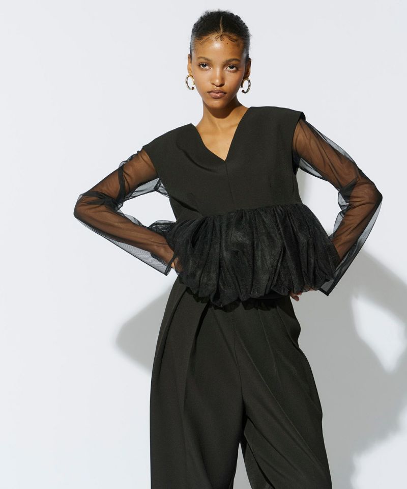 スーツ・フォーマル・ドレス ANDRESD /peplum tulle set up pants dress peplum tulle set up pants dress | ANDRESD