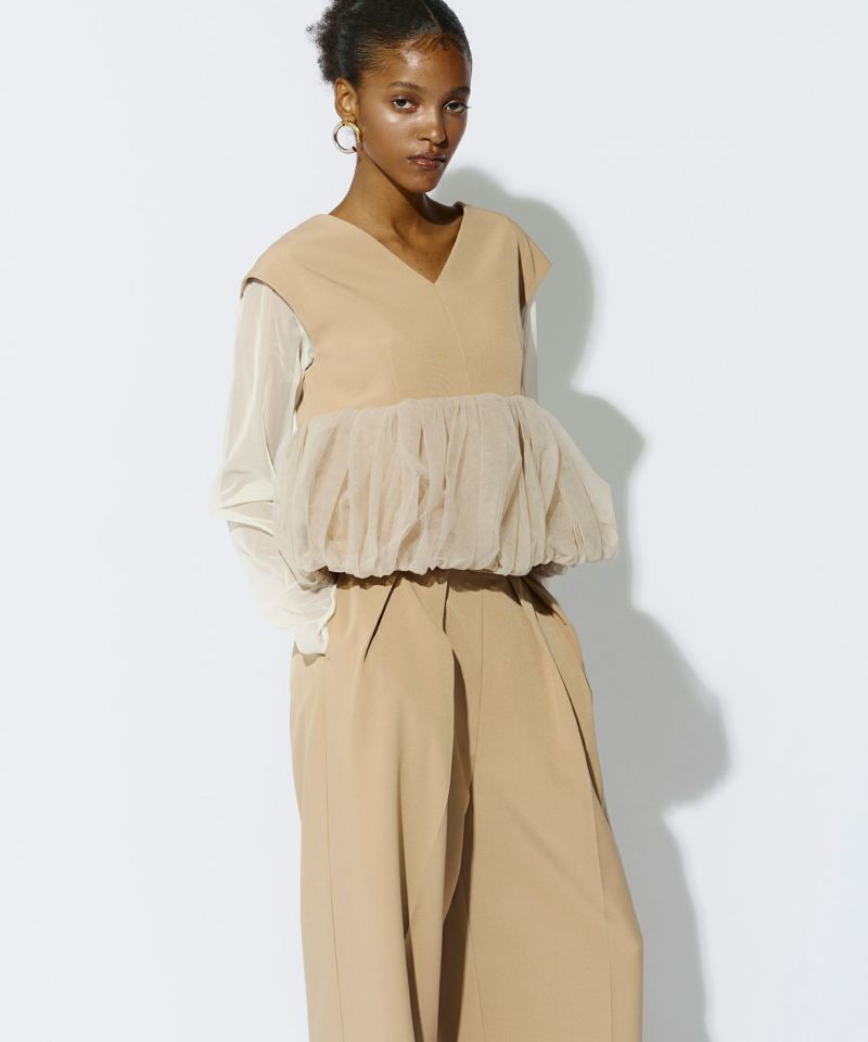 peplum tulle set up pants dress | ANDRESD
