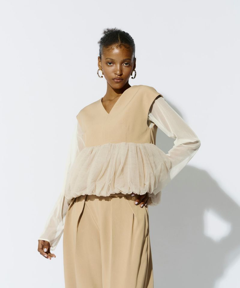 スーツ・フォーマル・ドレス ANDRESD /peplum tulle set up pants dress peplum tulle set up pants dress | ANDRESD