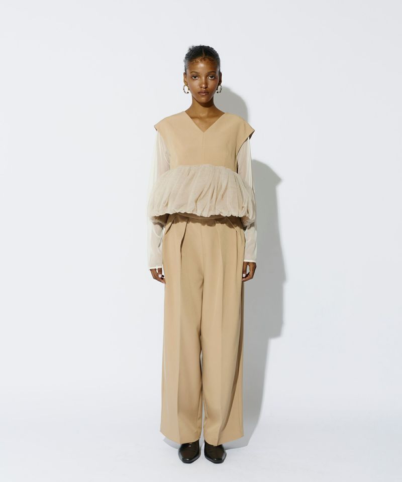 peplum tulle set up pants dress | ANDRESD