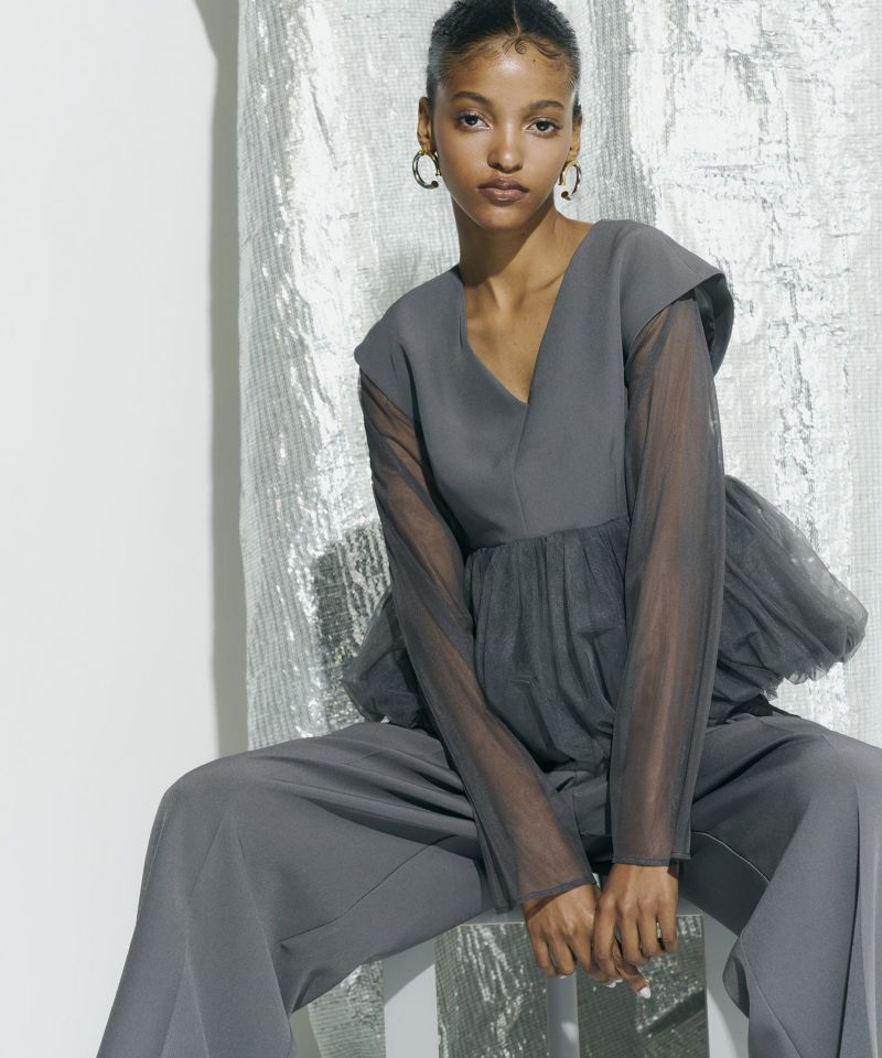 スーツ・フォーマル・ドレス ANDRESD /peplum tulle set up pants dress peplum tulle set up pants dress | ANDRESD