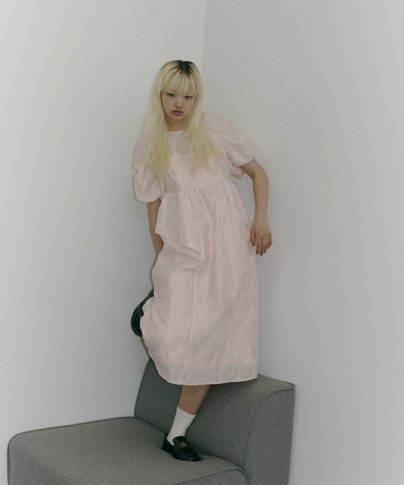 一部受注販売 】bubble sleeve jacquard dress | ANDRESD