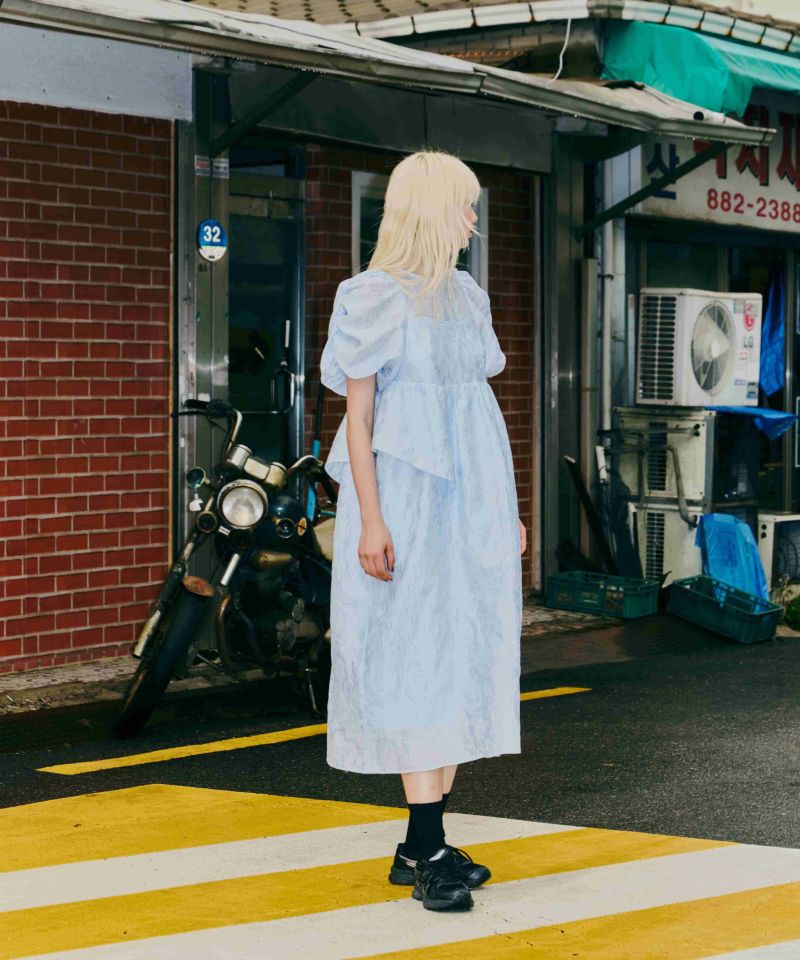 スーツ・フォーマル・ドレス andresd bubble sleeve jacquard dress Mサイズ】bubble sleeve jacquard dress ANDRESD（アンドレスド