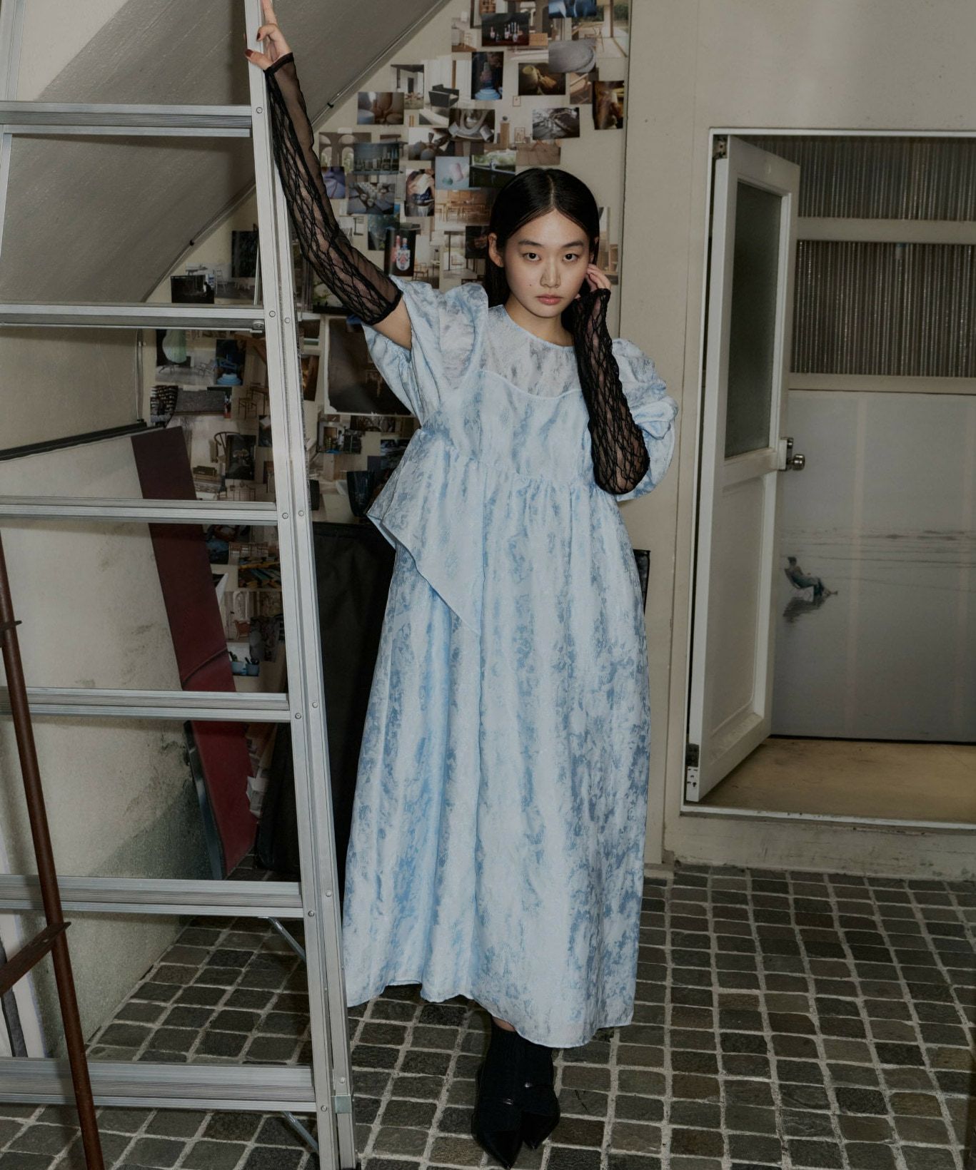 ANDRESD bubble sleeve jacquard dress ♡ bubble sleeve jacquard dress レビュー | ANDRESD