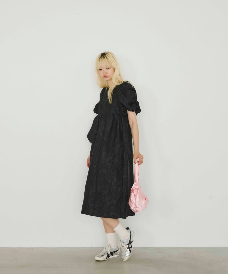 bubble sleeve jacquard dress | ANDRESD