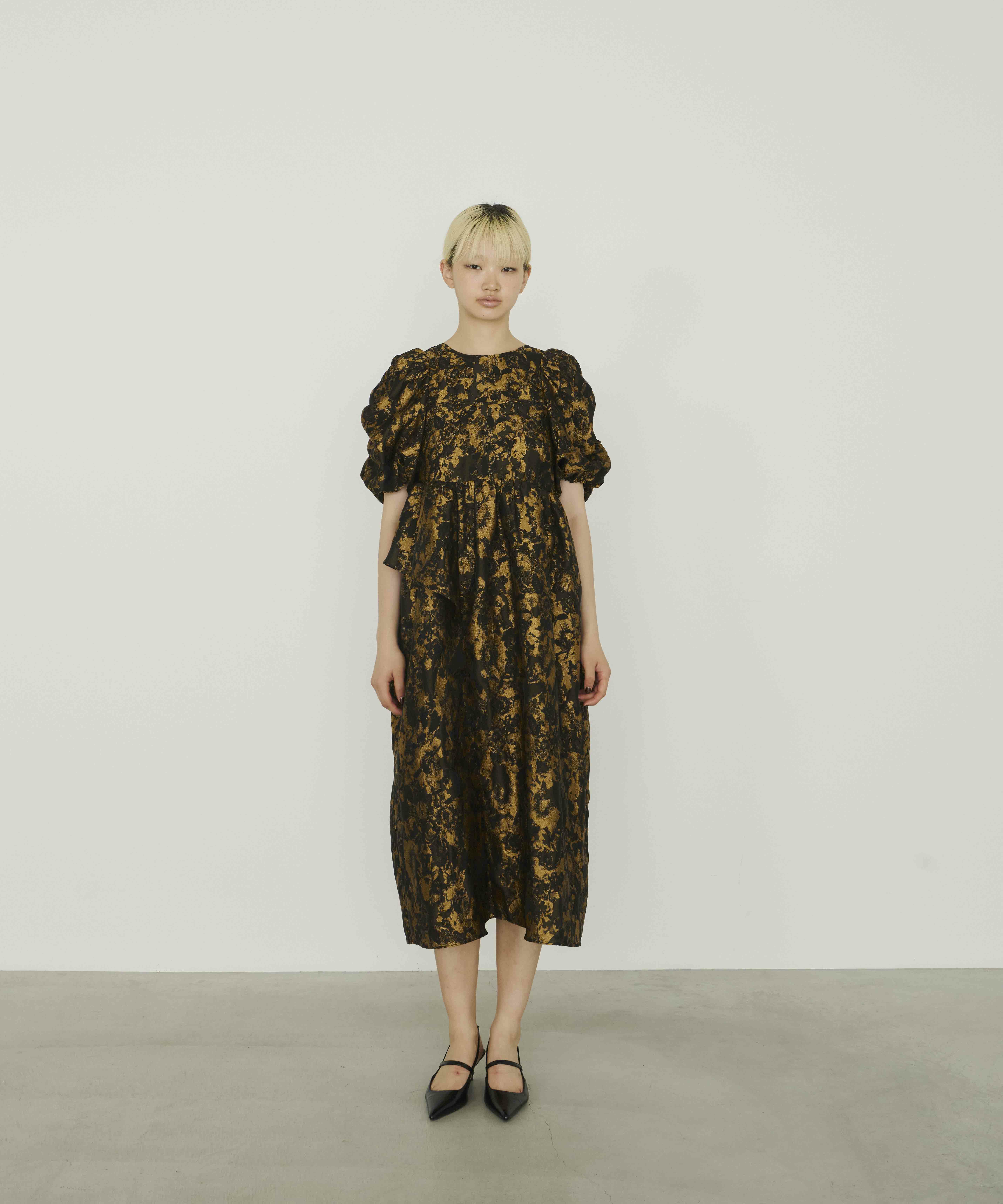 bubble sleeve jacquard dress | ANDRESD