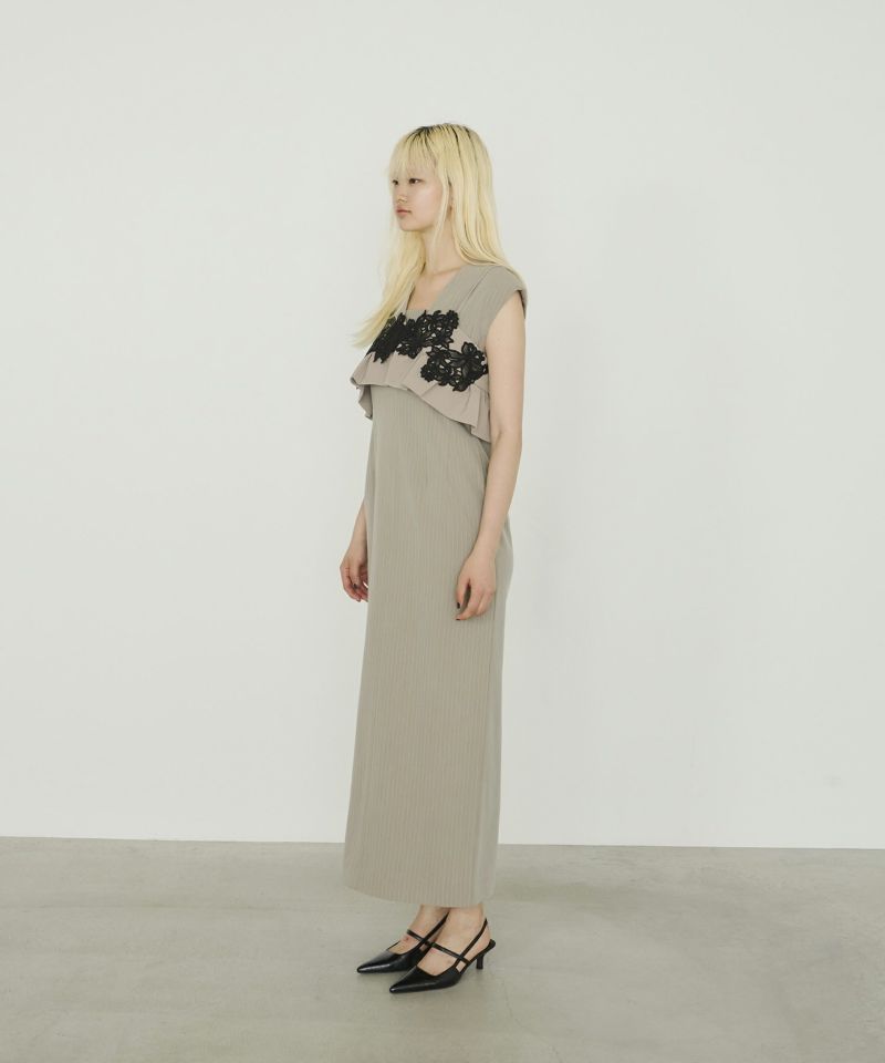 pinstripe sleeveless bustier dress | ANDRESD