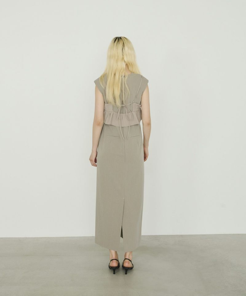 pinstripe sleeveless bustier dress | ANDRESD