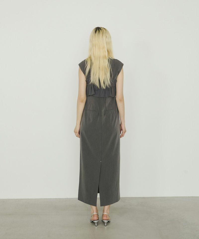 pinstripe sleeveless bustier dress | ANDRESD