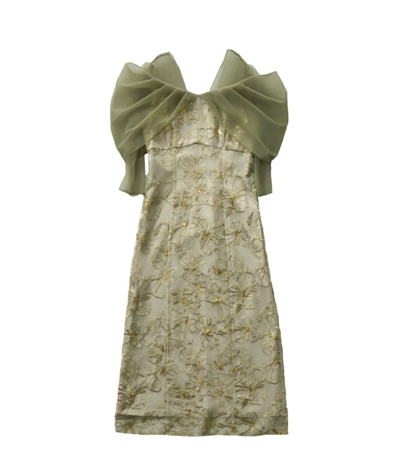 tulle drape spangle dress | ANDRESD