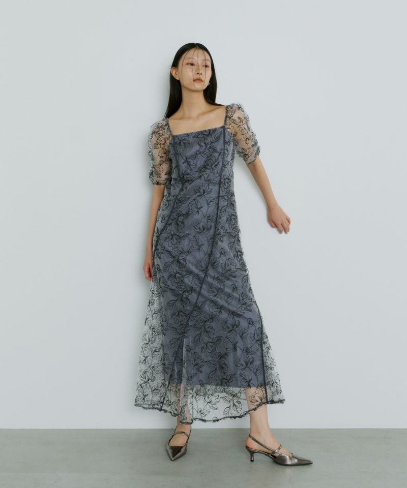 イエローのみ受注販売】wave piping frare dress | ANDRESD