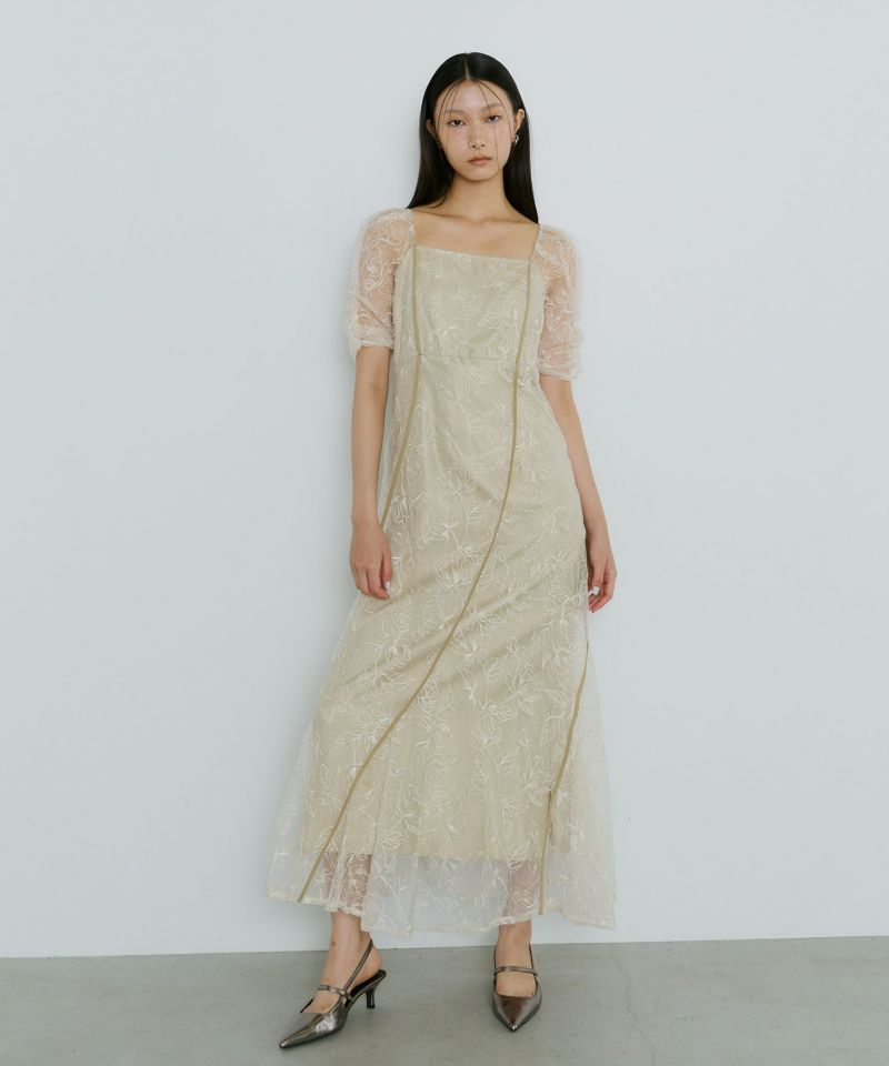 wave piping frare dress | ANDRESD