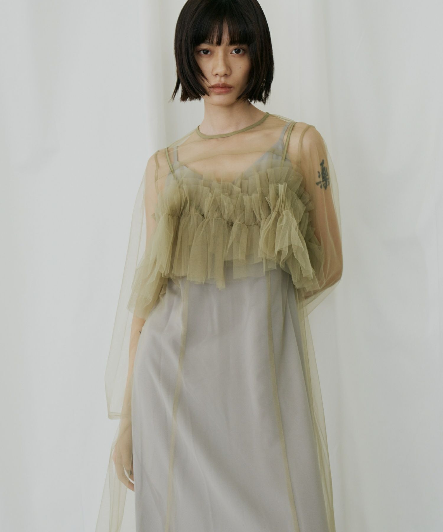 tulle drape spangle dress | ANDRESD