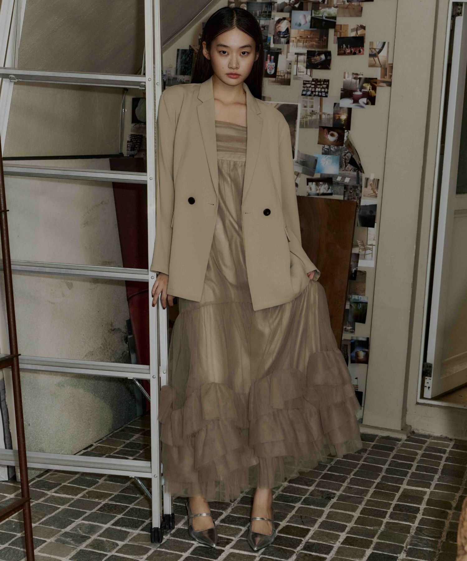 volume tulle jacket set dress | ANDRESD