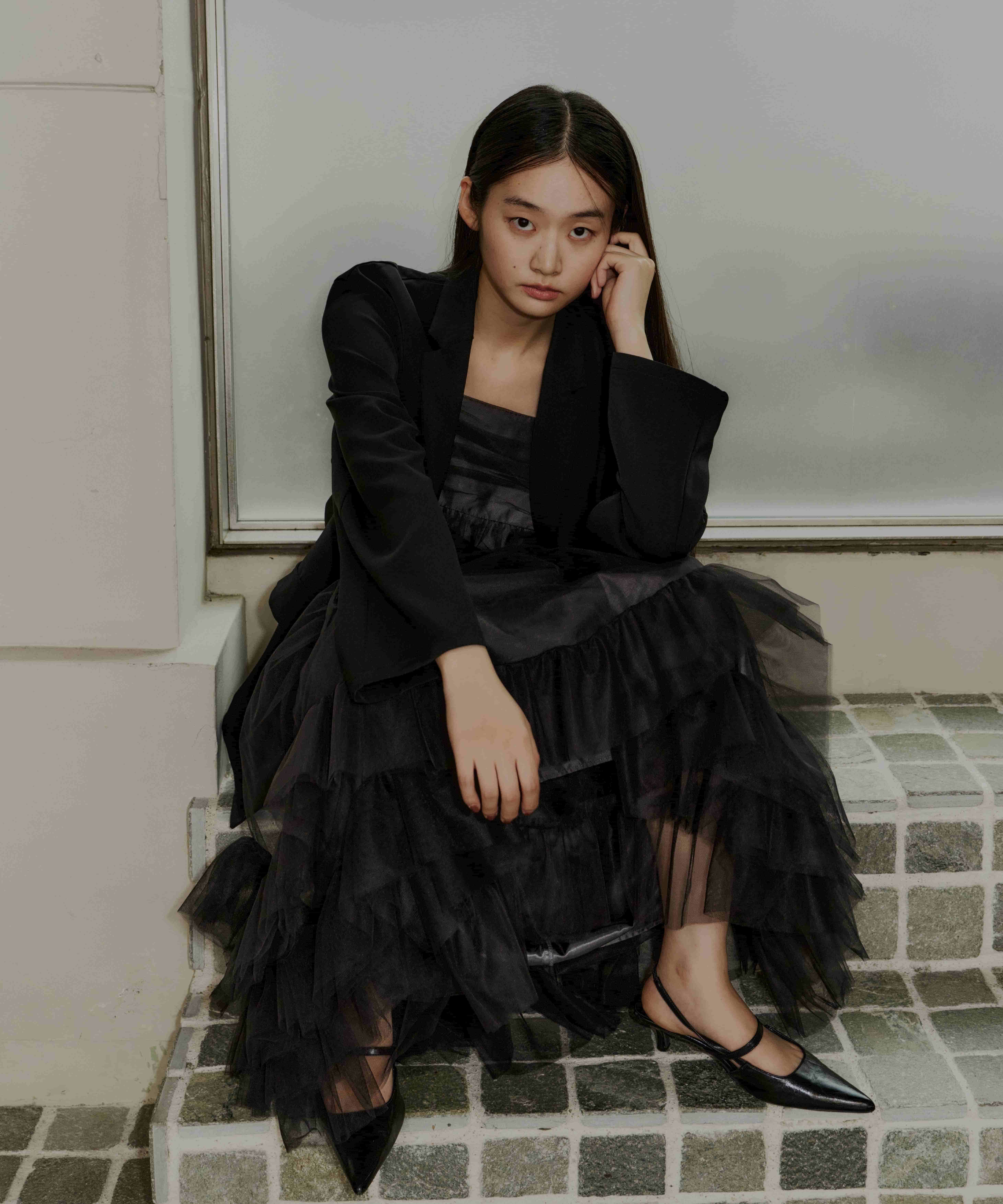 volume tulle jacket set dress | ANDRESD