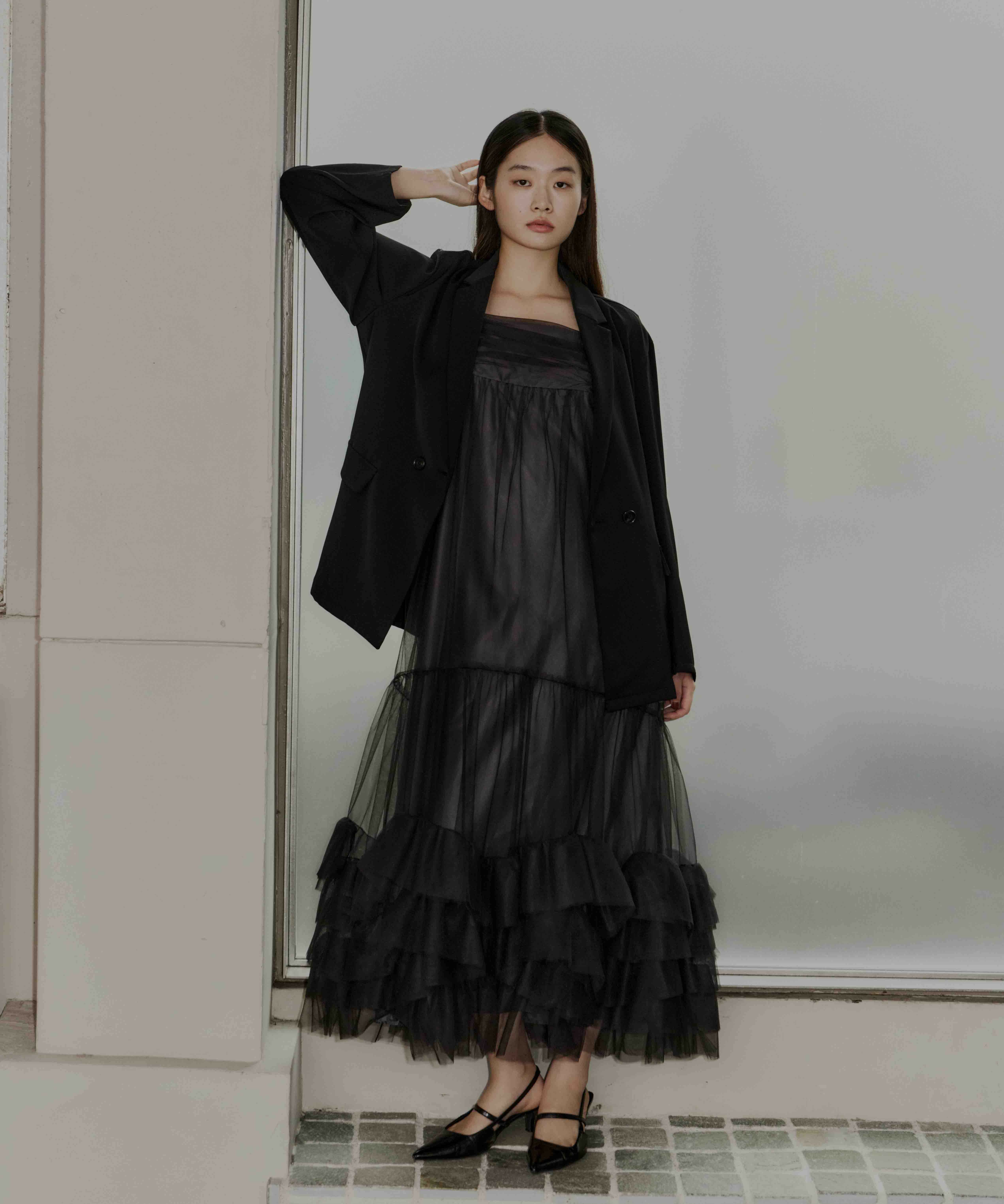 volume tulle jacket set dress | ANDRESD