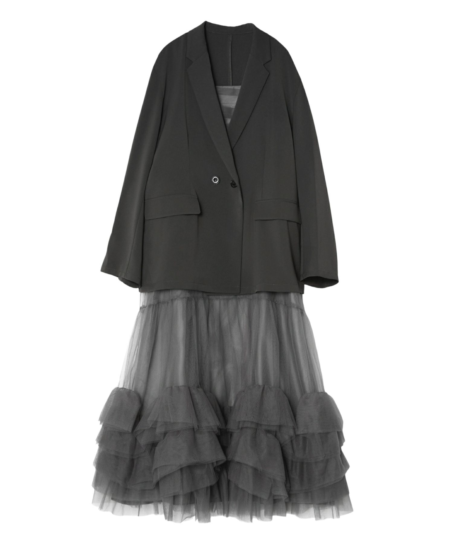 volume tulle jacket set dress | ANDRESD