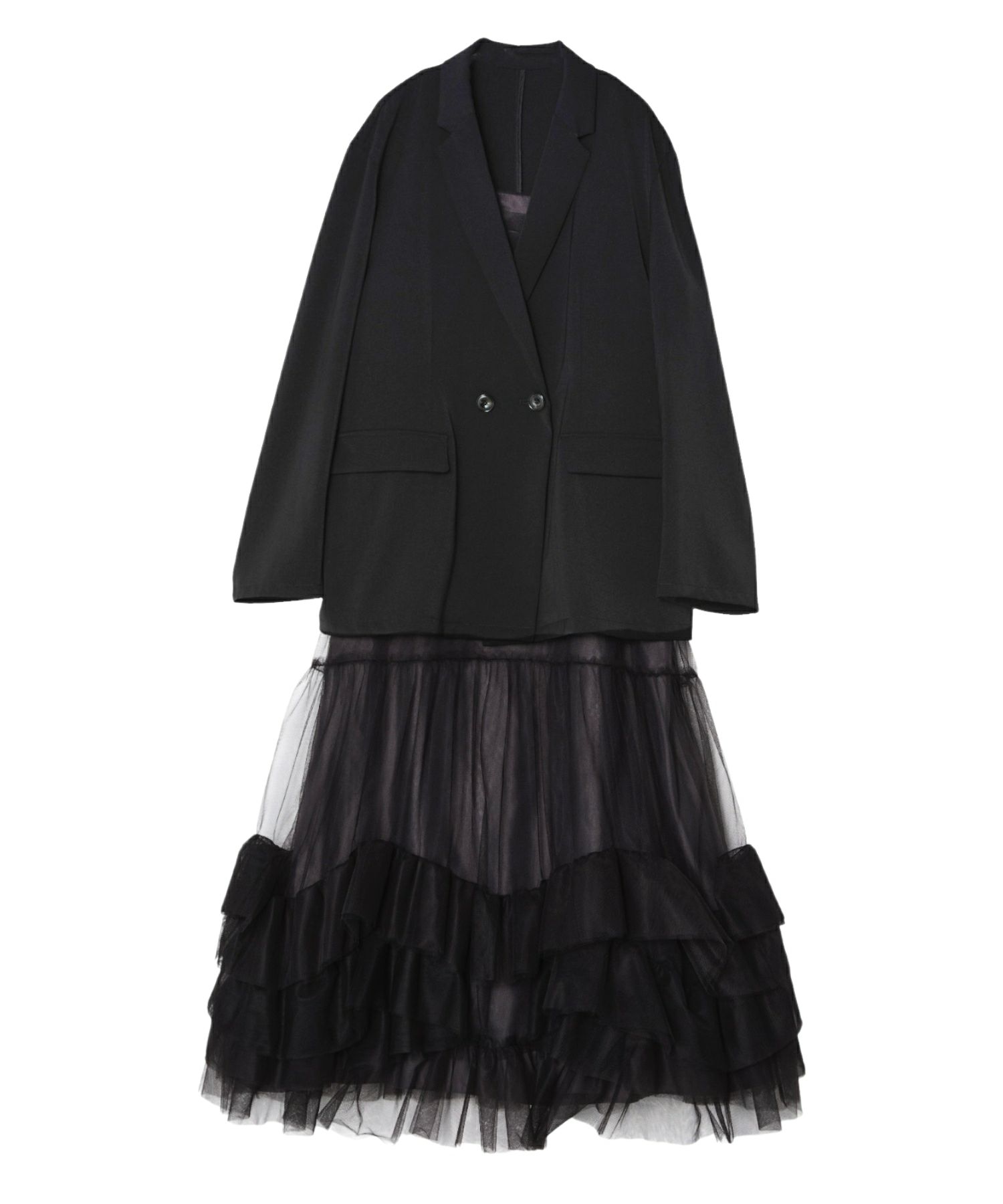 volume tulle jacket set dress | ANDRESD