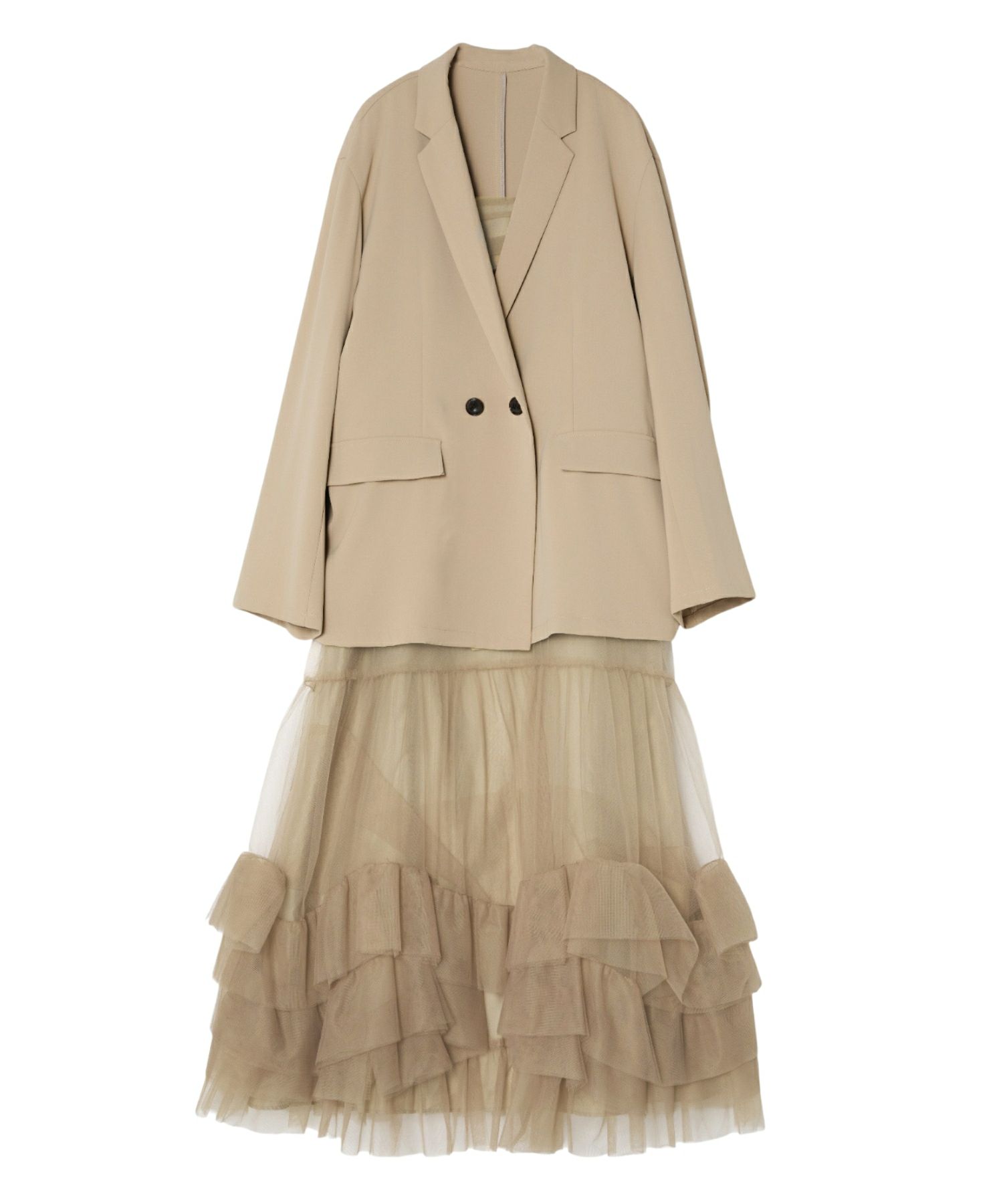 volume tulle jacket set dress | ANDRESD