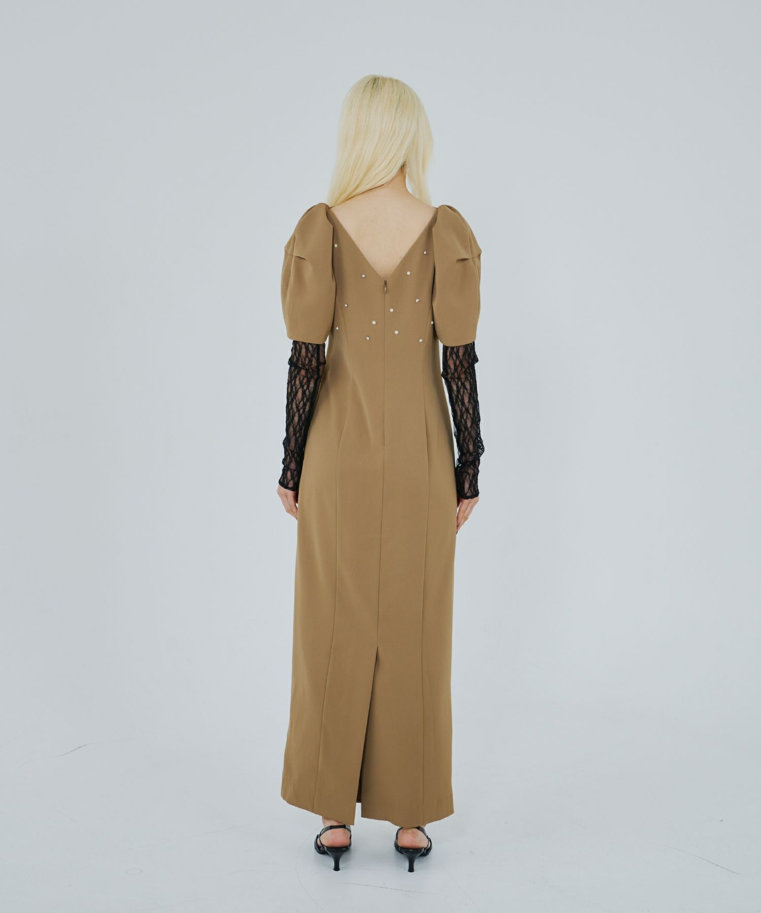 lace arm drape dress | ANDRESD