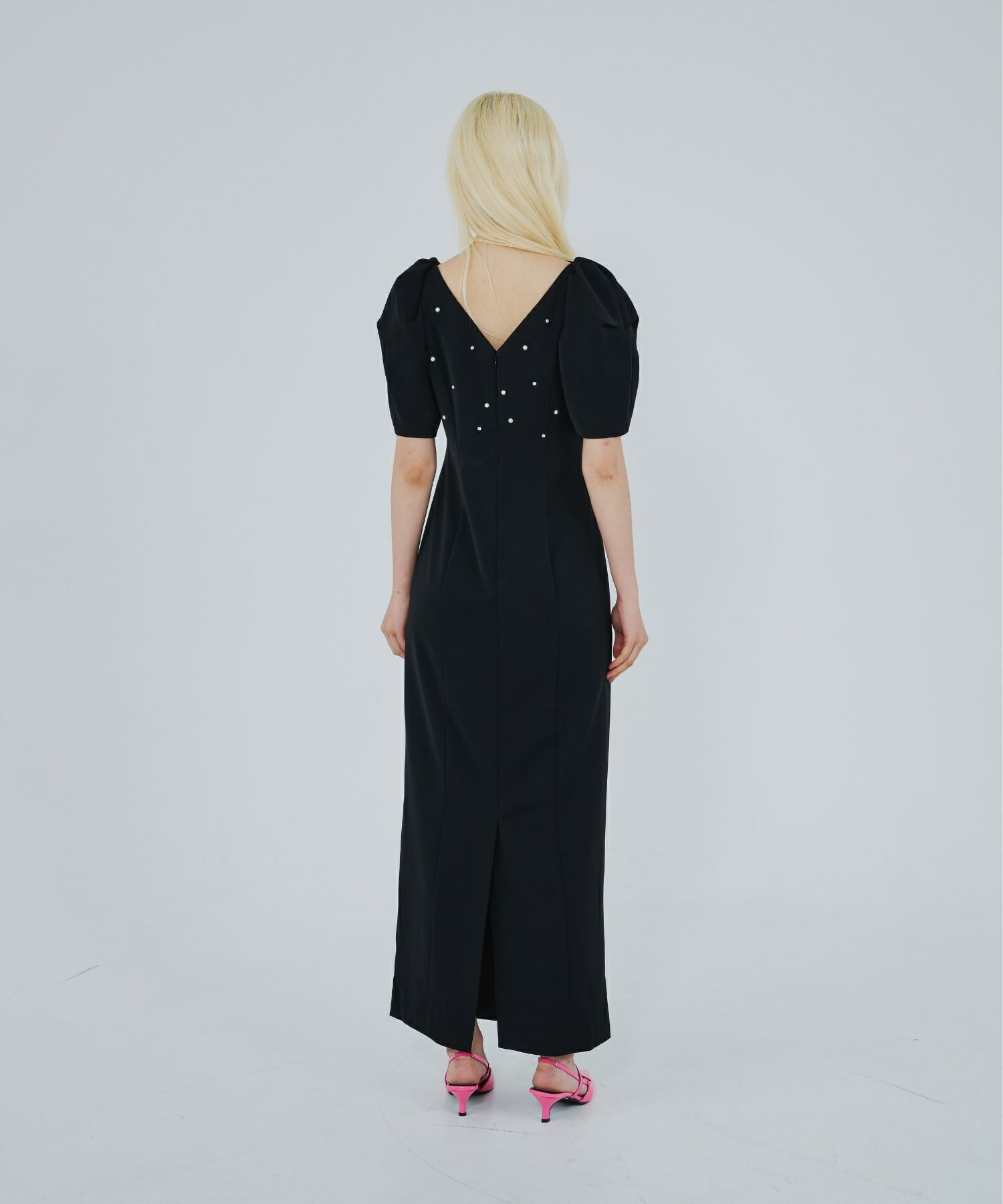 lace arm drape dress | ANDRESD