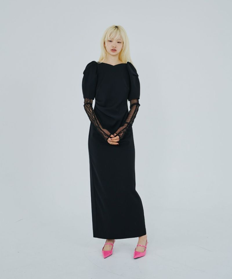 ANDRESED lace arm drape dress Sサイズ lace arm drape dress | ANDRESD