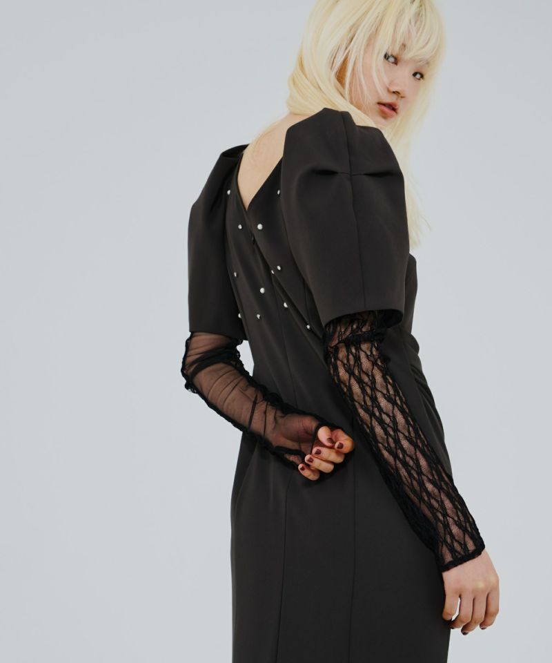 lace arm drape dress | ANDRESD