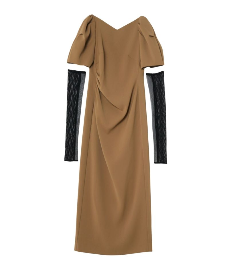 lace arm drape dress | ANDRESD