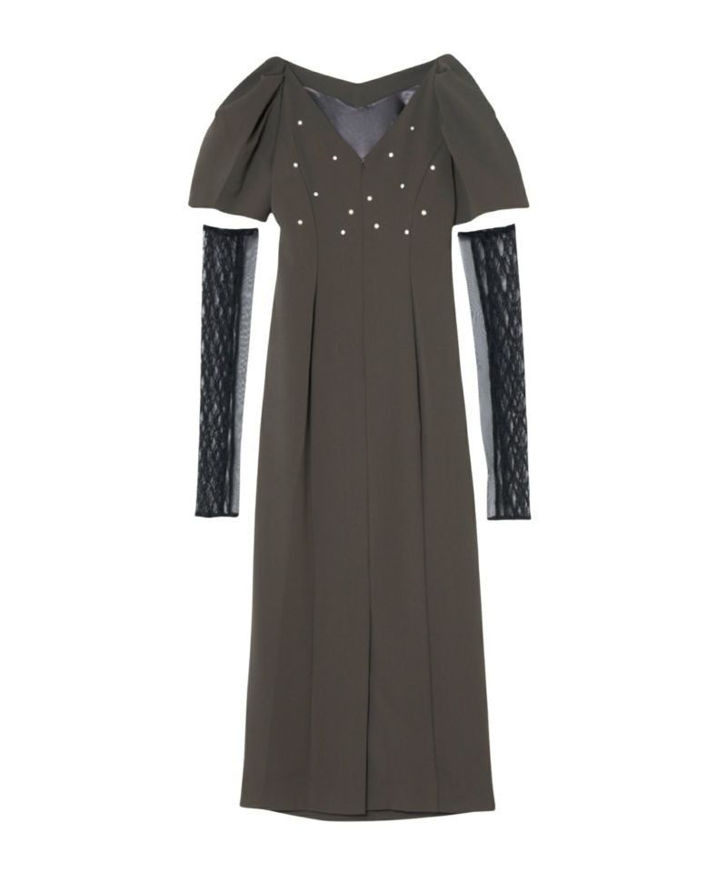 lace arm drape dress | ANDRESD